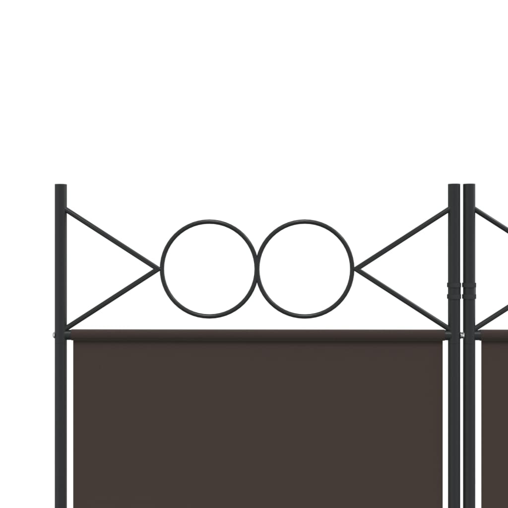 5-tlg. Paravent Braun 200x200 cm Stoff