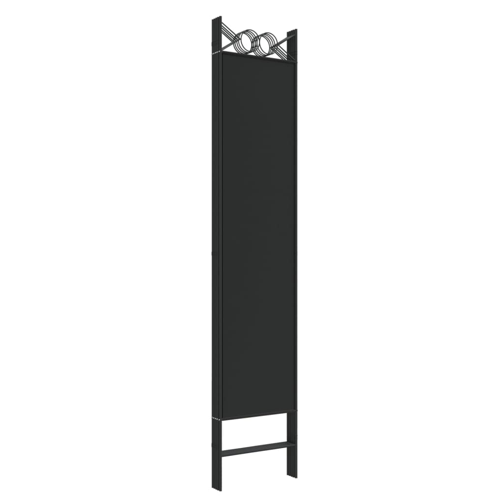 5-tlg. Paravent Schwarz 200x200 cm Stoff