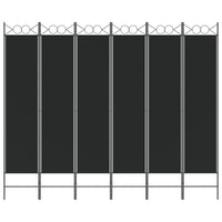 Thumbnail for 6-tlg. Paravent Schwarz 240x200 cm Stoff