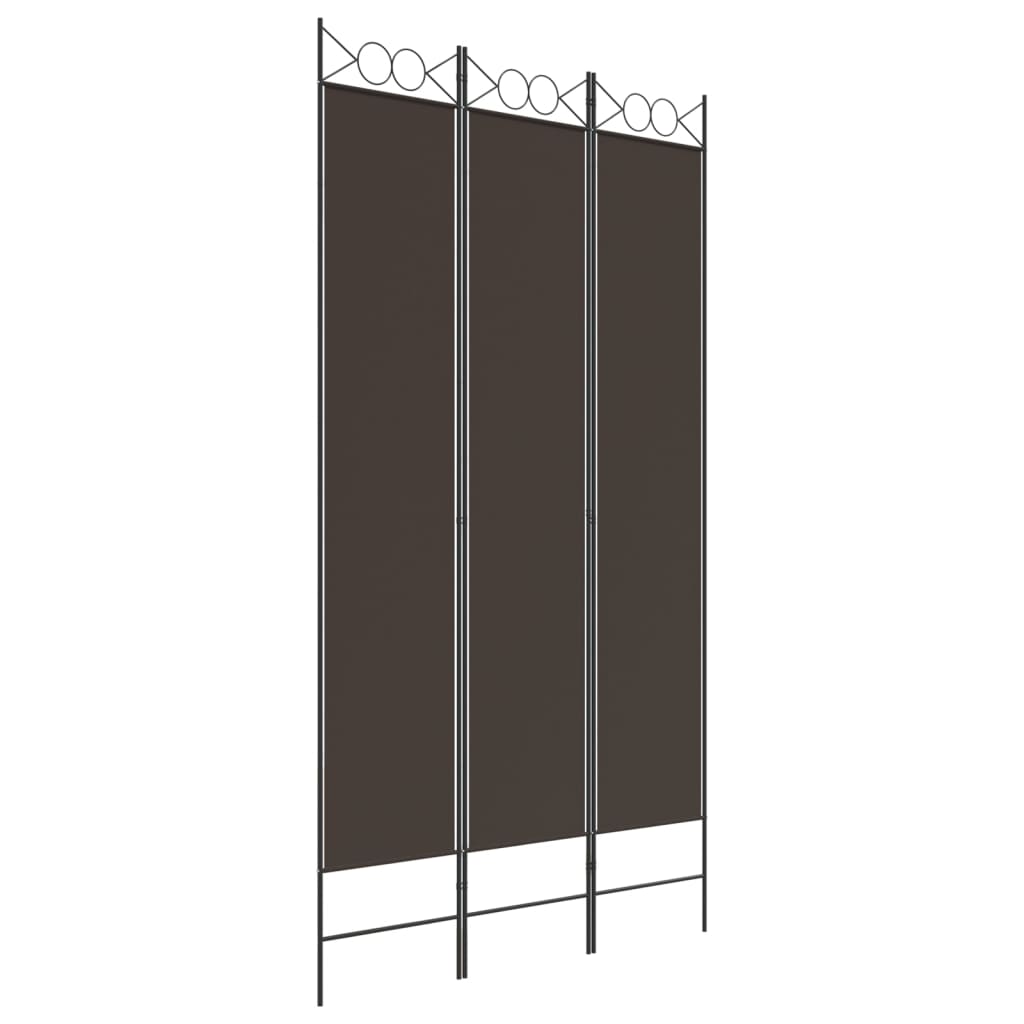 3-tlg. Paravent Braun 120x220 cm Stoff