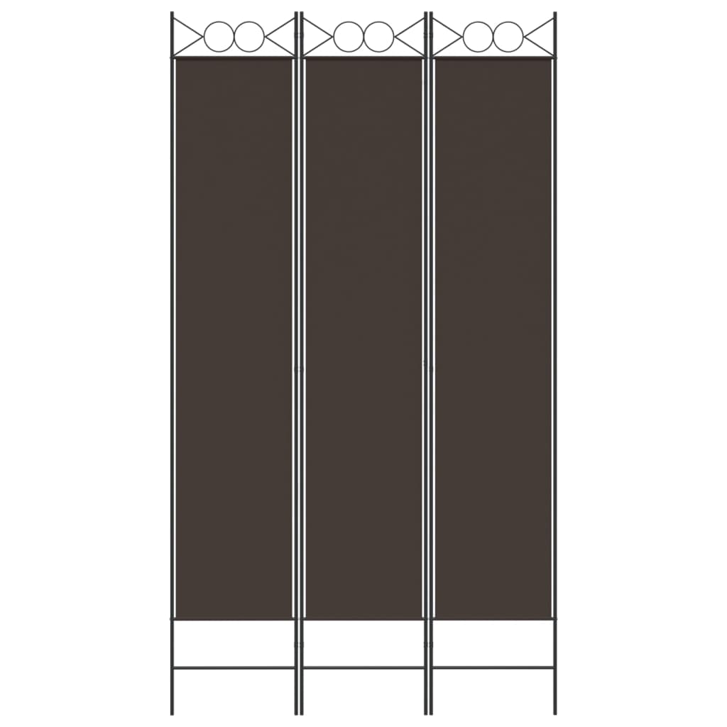 3-tlg. Paravent Braun 120x220 cm Stoff