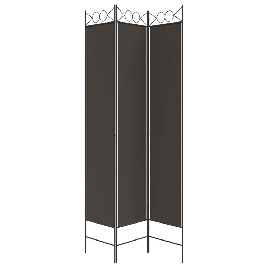 3-tlg. Paravent Braun 120x220 cm Stoff