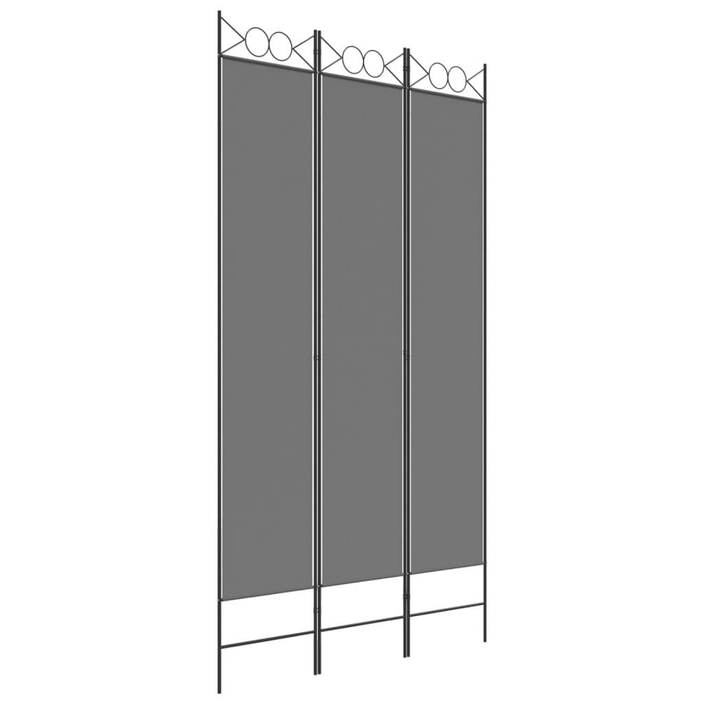 vidaXL 3-tlg. Paravent Anthrazit 120x220 cm Stoff