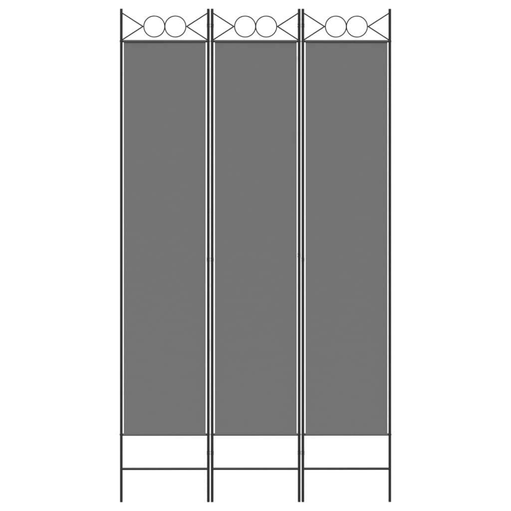 vidaXL 3-tlg. Paravent Anthrazit 120x220 cm Stoff
