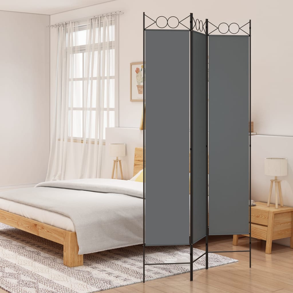 vidaXL 3-tlg. Paravent Anthrazit 120x220 cm Stoff