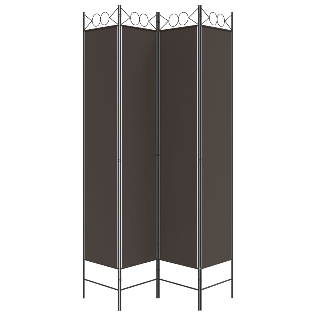 vidaXL 4-tlg. Paravent Braun 160x220 cm Stoff