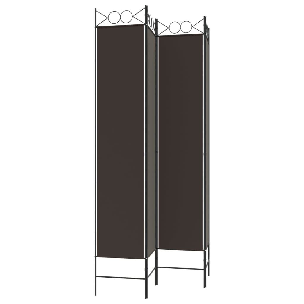vidaXL 4-tlg. Paravent Braun 160x220 cm Stoff