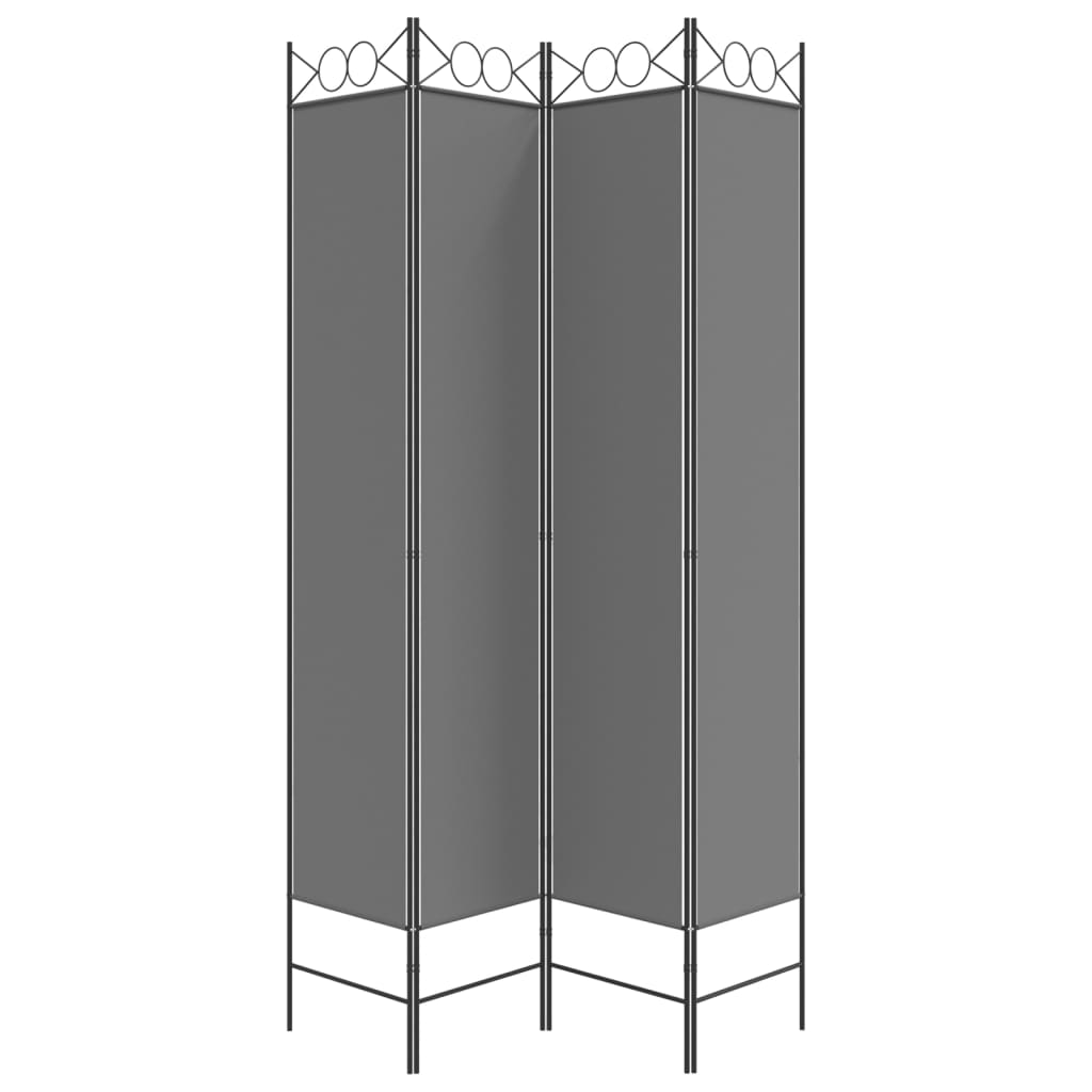 4-tlg. Paravent Anthrazit 160x220 cm Stoff
