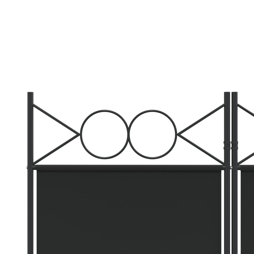 vidaXL 4-tlg. Paravent Schwarz 160x220 cm Stoff