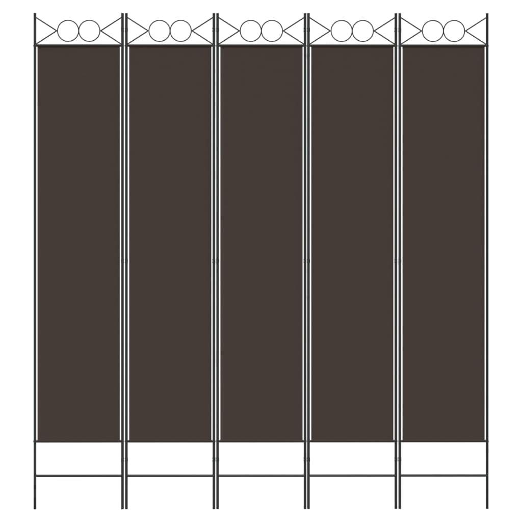 vidaXL 5-tlg. Paravent Braun 200x220 cm Stoff