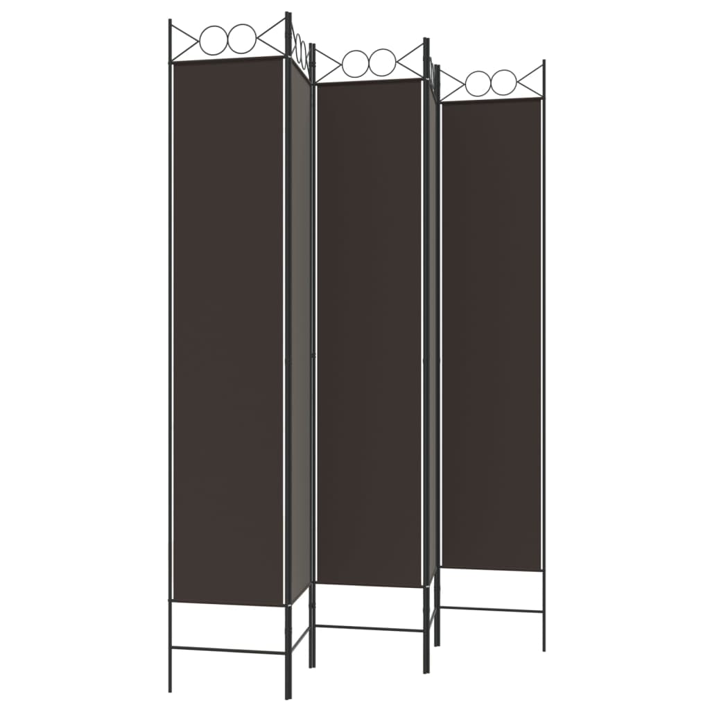 vidaXL 5-tlg. Paravent Braun 200x220 cm Stoff