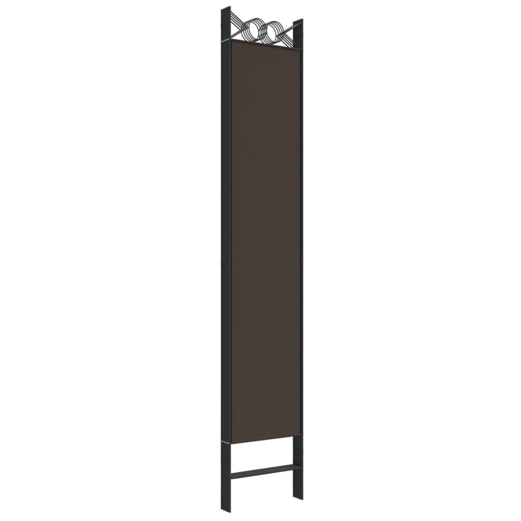 vidaXL 5-tlg. Paravent Braun 200x220 cm Stoff