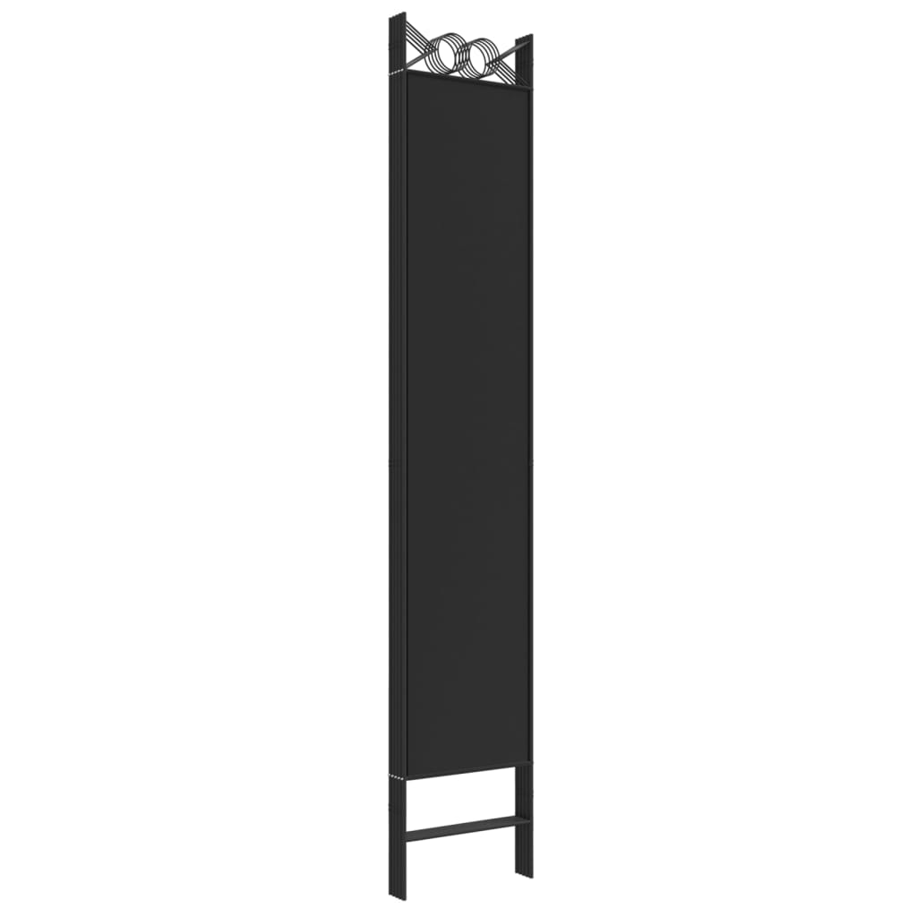 5-tlg. Paravent Schwarz 200x220 cm Stoff