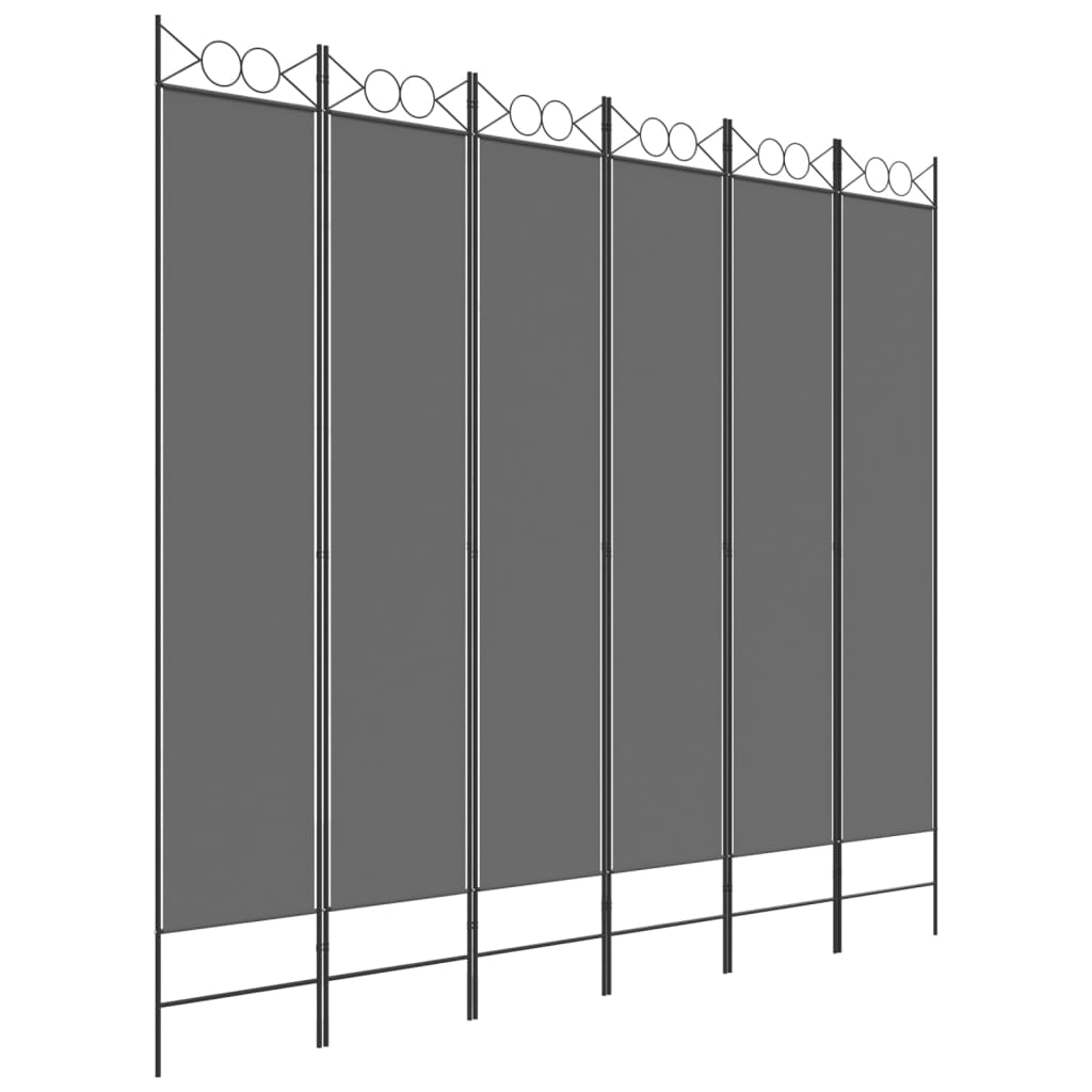 vidaXL 6-tlg. Paravent Anthrazit 240x220 cm Stoff