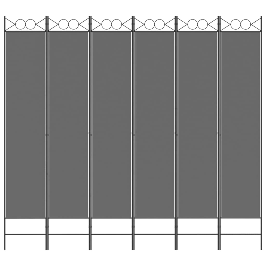 vidaXL 6-tlg. Paravent Anthrazit 240x220 cm Stoff