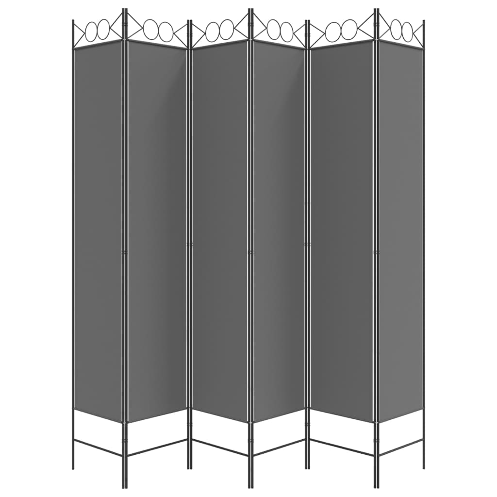 vidaXL 6-tlg. Paravent Anthrazit 240x220 cm Stoff
