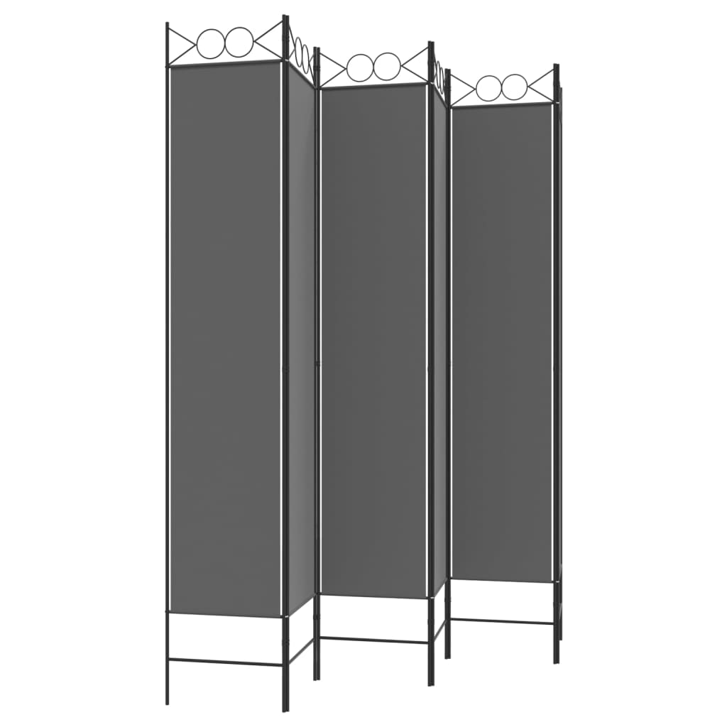 vidaXL 6-tlg. Paravent Anthrazit 240x220 cm Stoff