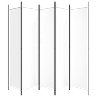 Thumbnail for 5-tlg. Paravent Weiß 250x200 cm Stoff