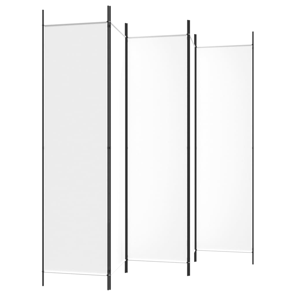 5-tlg. Paravent Weiß 250x200 cm Stoff