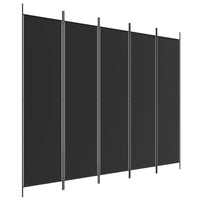 Thumbnail for 5-tlg. Paravent Schwarz 250x200 cm Stoff