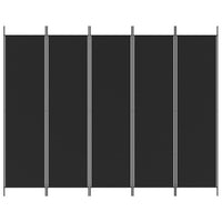 Thumbnail for 5-tlg. Paravent Schwarz 250x200 cm Stoff