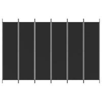 Thumbnail for 6-tlg. Paravent Schwarz 300x200 cm Stoff
