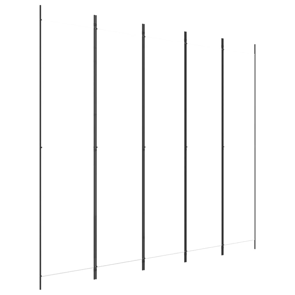vidaXL 5-tlg. Paravent Weiß 250x220 cm Stoff