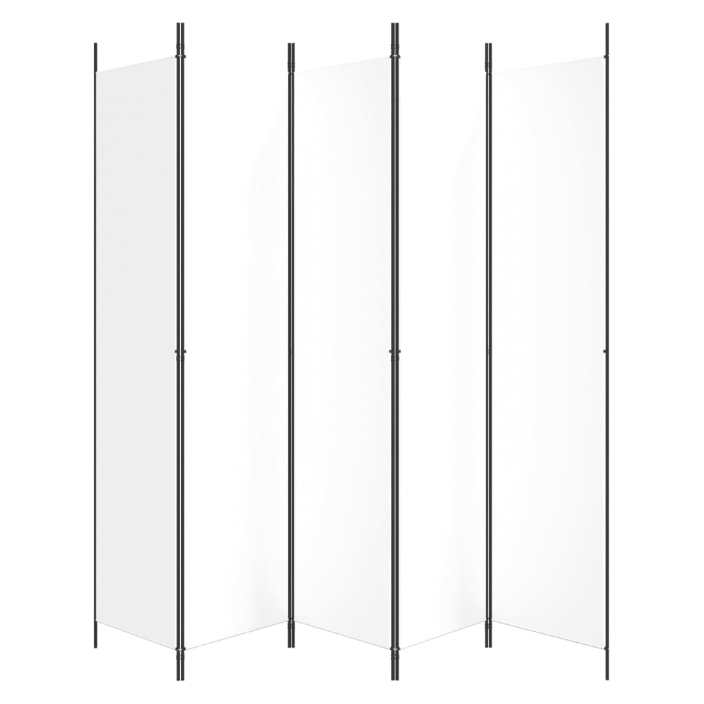 vidaXL 5-tlg. Paravent Weiß 250x220 cm Stoff