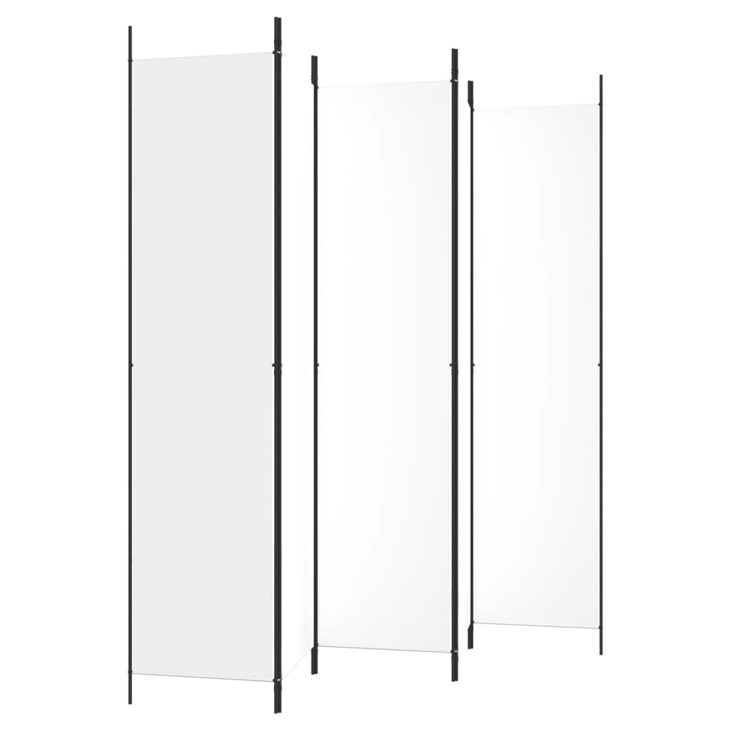 vidaXL 5-tlg. Paravent Weiß 250x220 cm Stoff