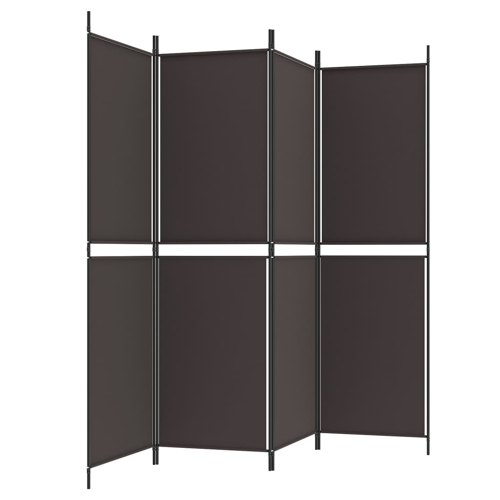 4-tlg. Paravent Braun 200x180 cm Stoff