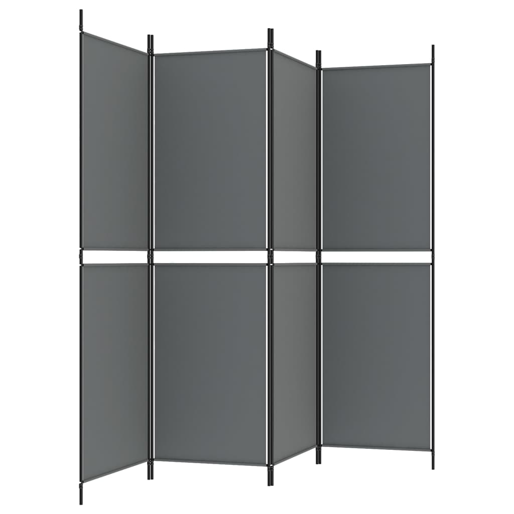 4-tlg. Paravent Anthrazit 200x180 cm Stoff