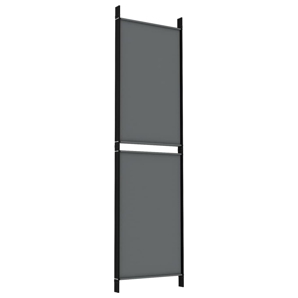 4-tlg. Paravent Anthrazit 200x180 cm Stoff