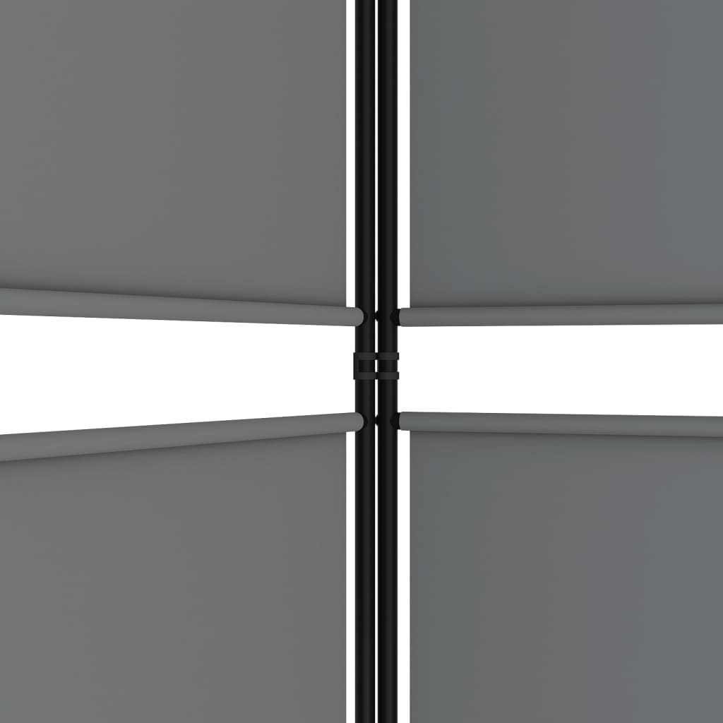 4-tlg. Paravent Anthrazit 200x180 cm Stoff