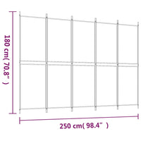 Thumbnail for 5-tlg. Paravent Braun 250x180 cm Stoff