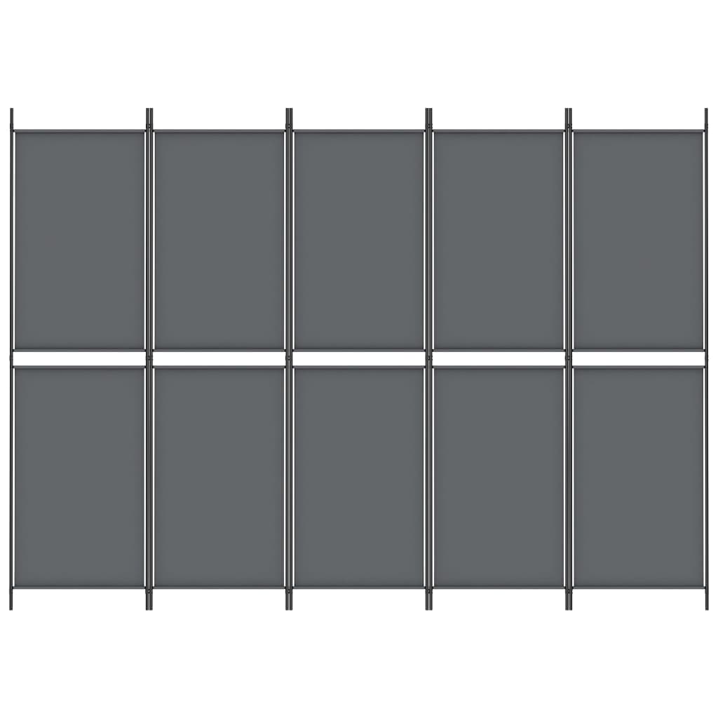 5-tlg. Paravent Anthrazit 250x180 cm Stoff