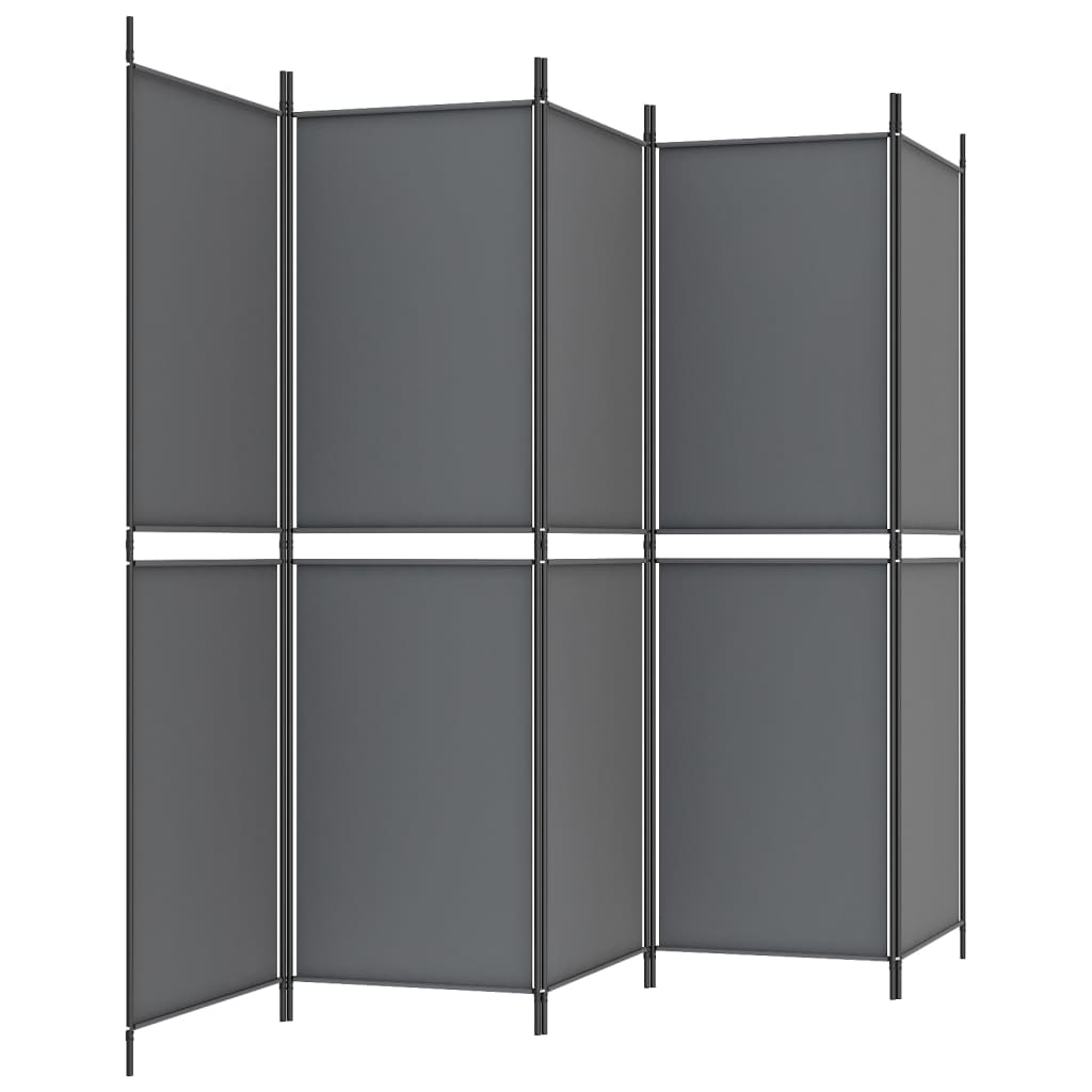 5-tlg. Paravent Anthrazit 250x180 cm Stoff
