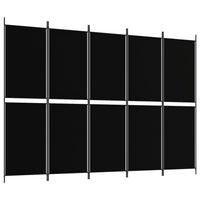 Thumbnail for 5-tlg. Paravent Schwarz 250x180 cm Stoff