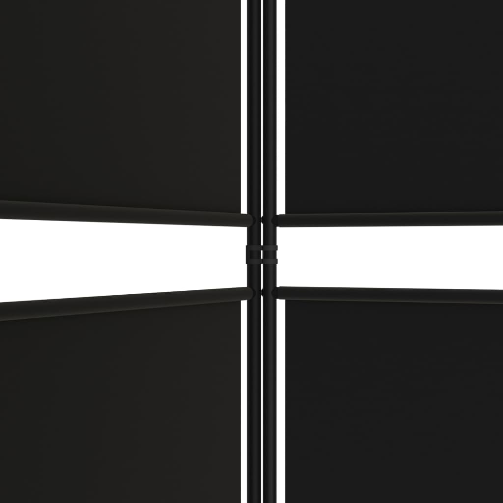 5-tlg. Paravent Schwarz 250x180 cm Stoff