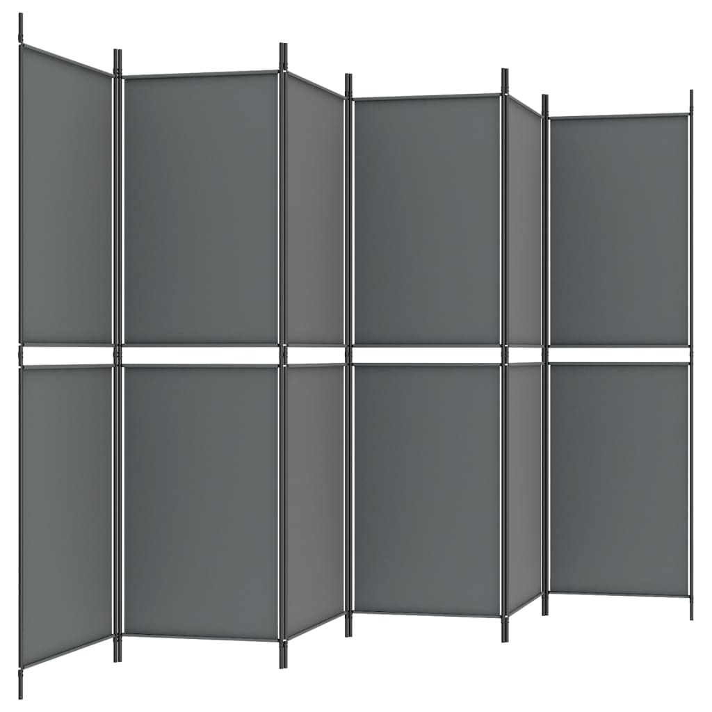 6-tlg. Paravent Anthrazit 300x180 cm Stoff