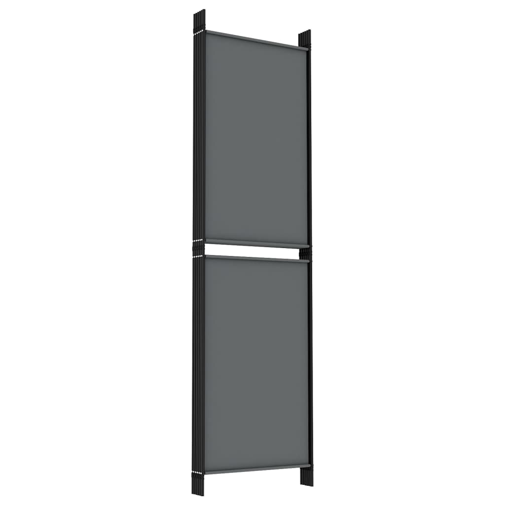 6-tlg. Paravent Anthrazit 300x180 cm Stoff