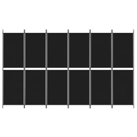 Thumbnail for 6-tlg. Paravent Schwarz 300x180 cm Stoff