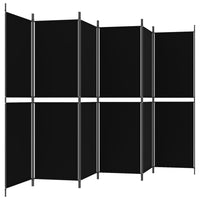 Thumbnail for 6-tlg. Paravent Schwarz 300x180 cm Stoff