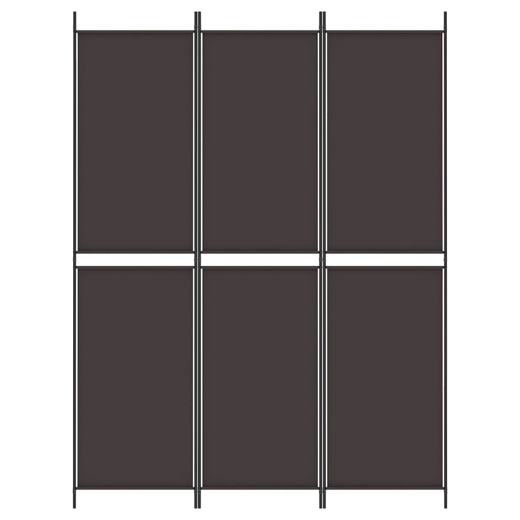 3-tlg. Paravent Braun 150x200 cm Stoff