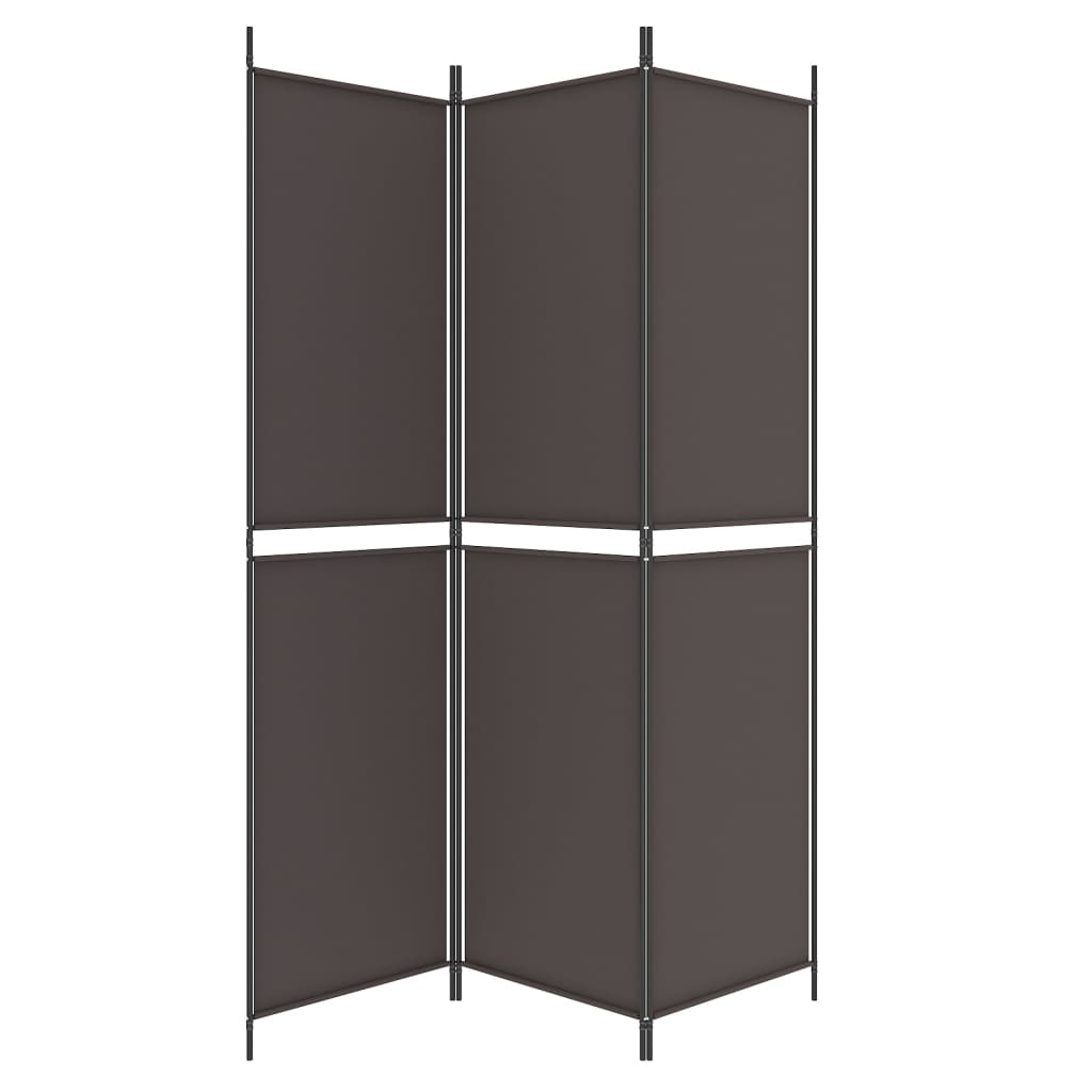 3-tlg. Paravent Braun 150x200 cm Stoff