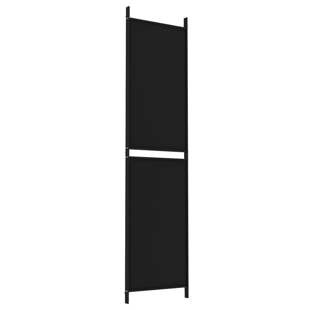 3-tlg. Paravent Schwarz 150x200 cm Stoff