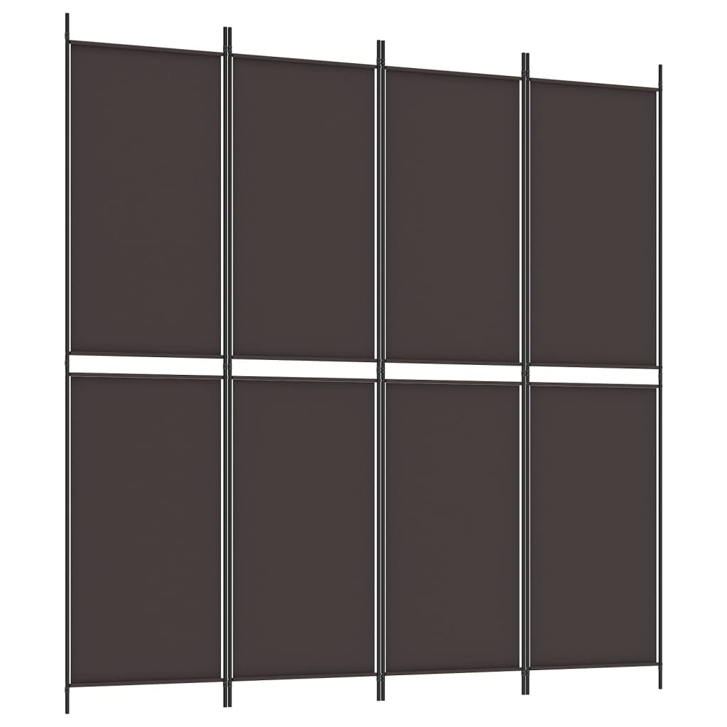 4-tlg. Paravent Braun 200x200 cm Stoff