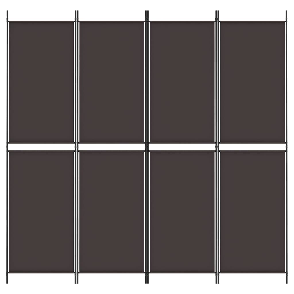 4-tlg. Paravent Braun 200x200 cm Stoff