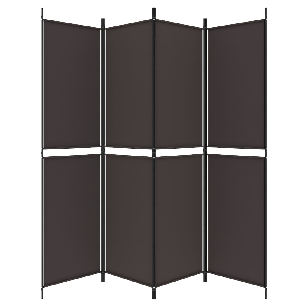 4-tlg. Paravent Braun 200x200 cm Stoff