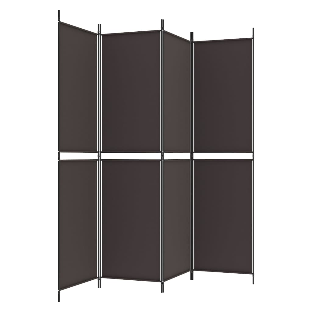 4-tlg. Paravent Braun 200x200 cm Stoff