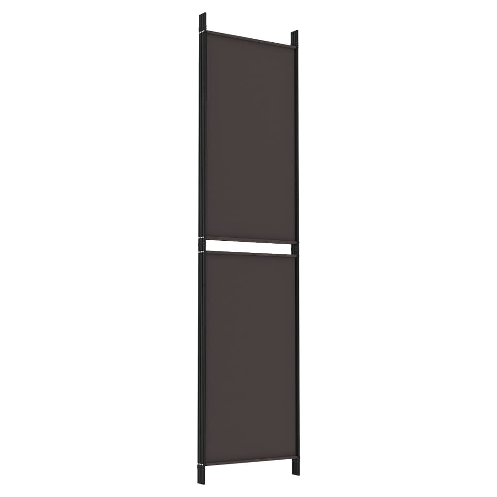 4-tlg. Paravent Braun 200x200 cm Stoff